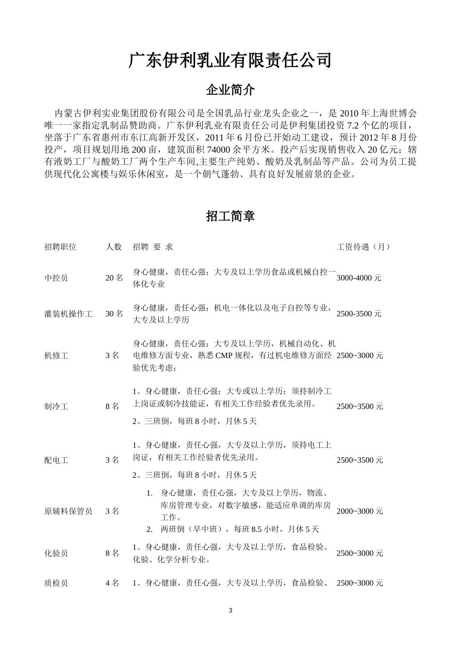 双选会参会企业简介和招聘要求_第3页