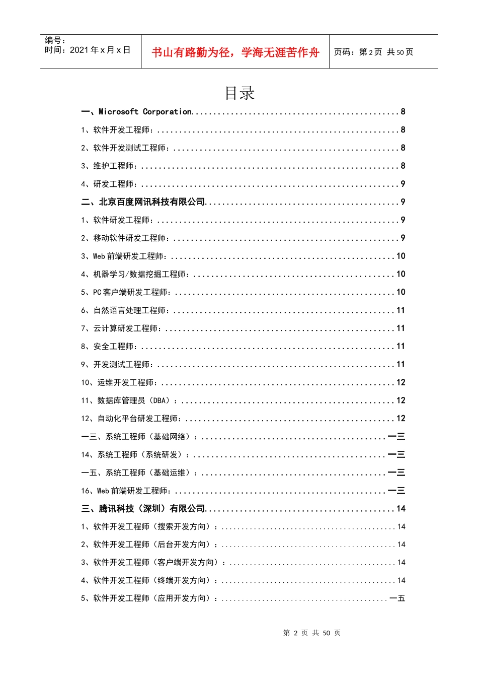 人力资源-2022IT公司对计算机等专业招聘毕业生岗位需求信息_第2页