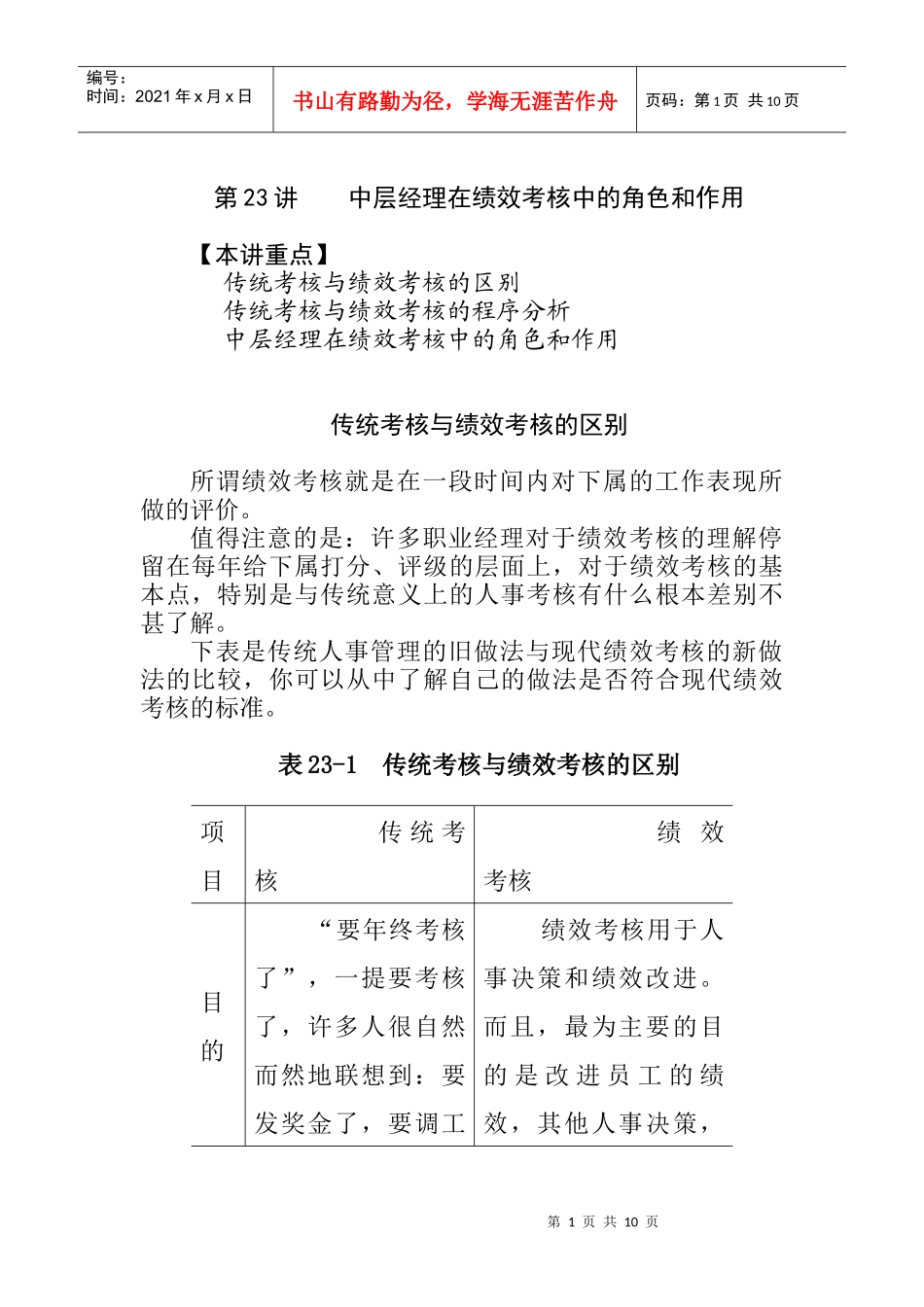中层经理在绩效考核中的角色和作用_第1页