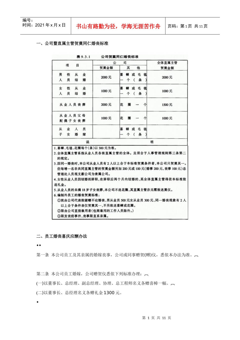 员工婚丧住房福利制度_第1页