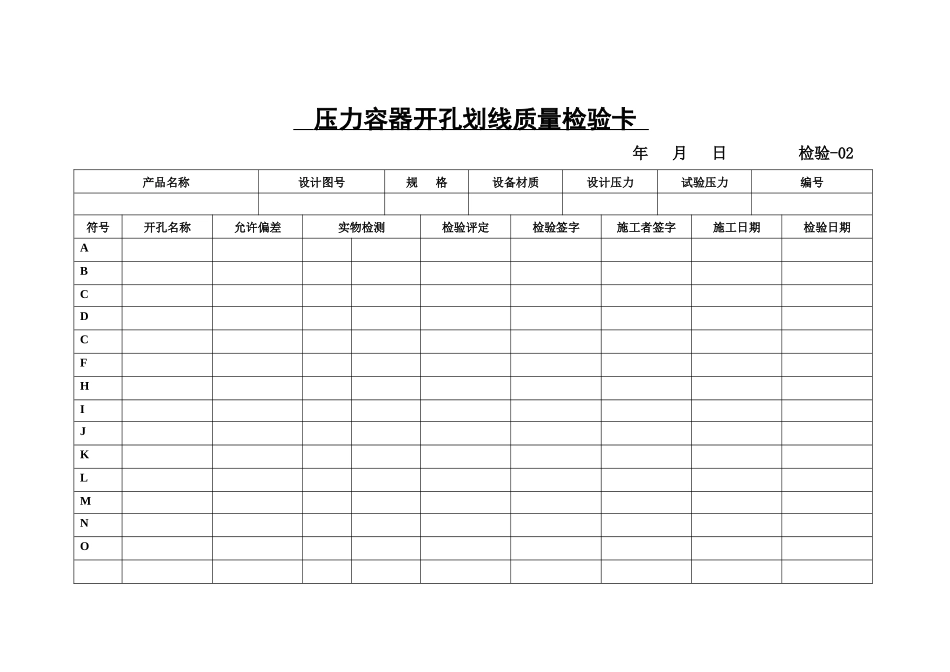 压力容器开孔划线质量检验卡_第2页