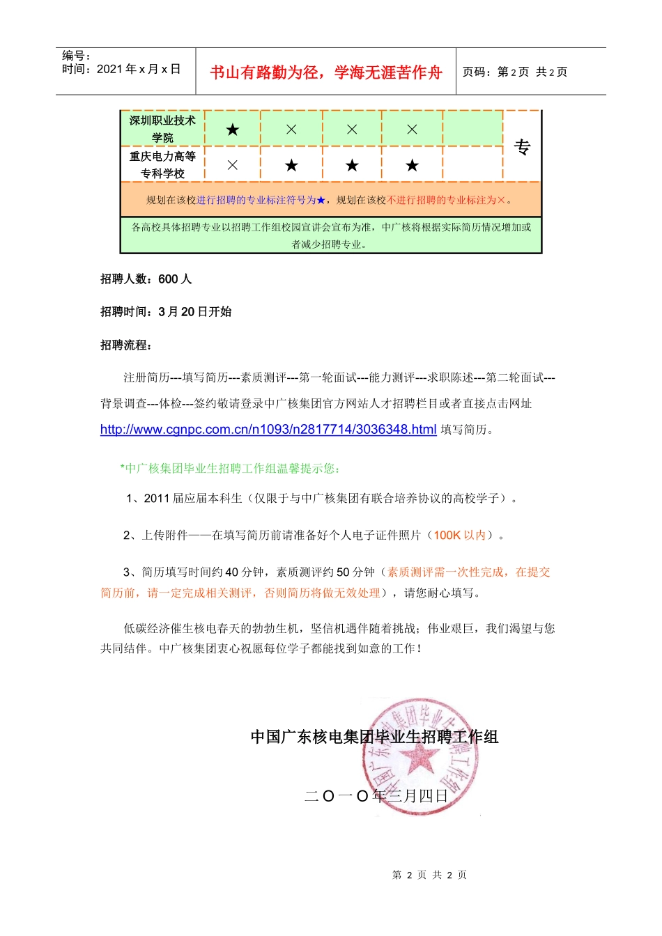 中国广东核电集团XXXX年春季联合培养招聘doc-哈尔滨_第2页
