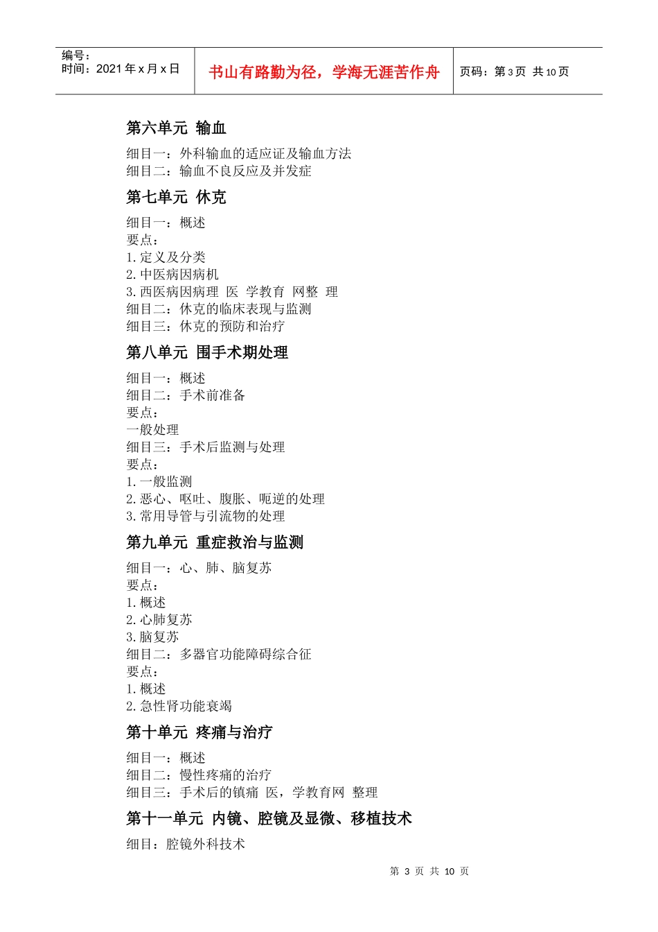 人力资源-2022XXXX年中西医助理医师《中西医结合外科学》考试大纲_第3页