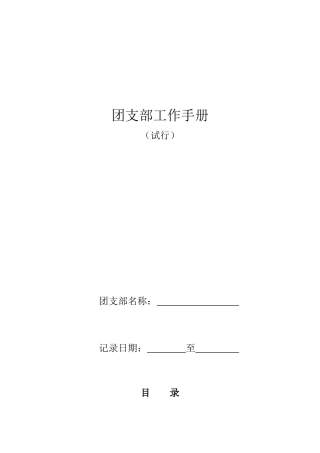 团支部工作手册