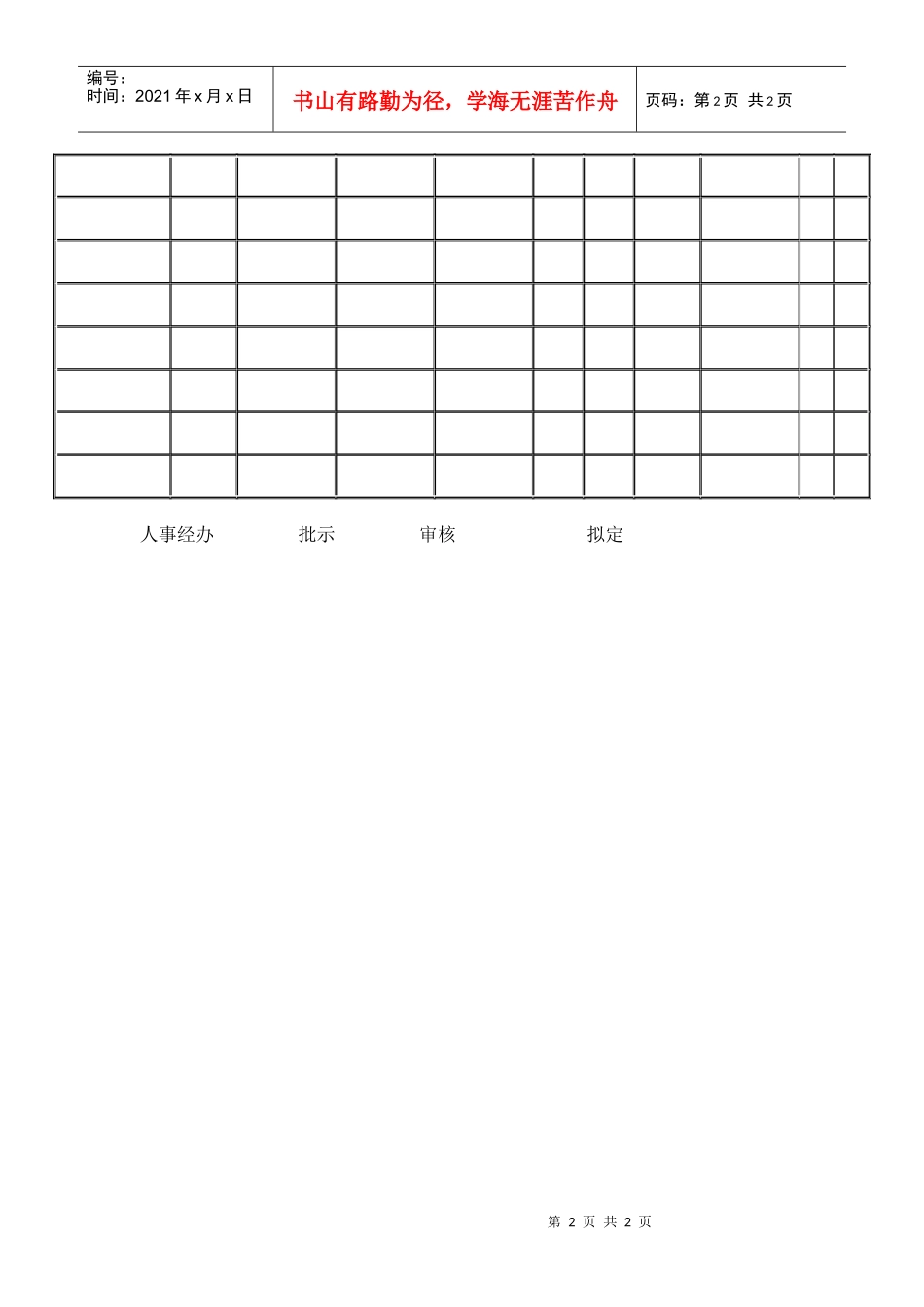 【薪酬福利】新员工职务、工资核准表_第2页