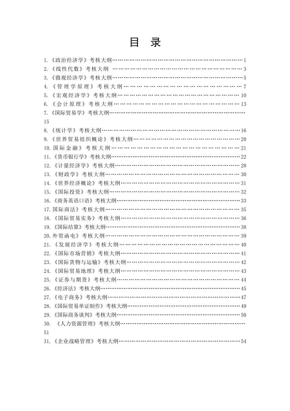 人力资源-202209级经管-国贸专业考核大纲-定稿_第2页