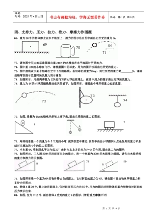 四、支持力、压力、拉力、推力、摩擦力作图题