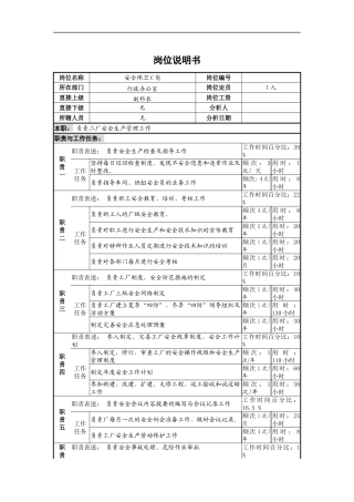 安全保卫岗位说明书C
