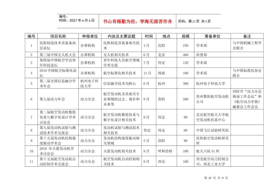 中国航空学会XXXX年工作计划_第2页