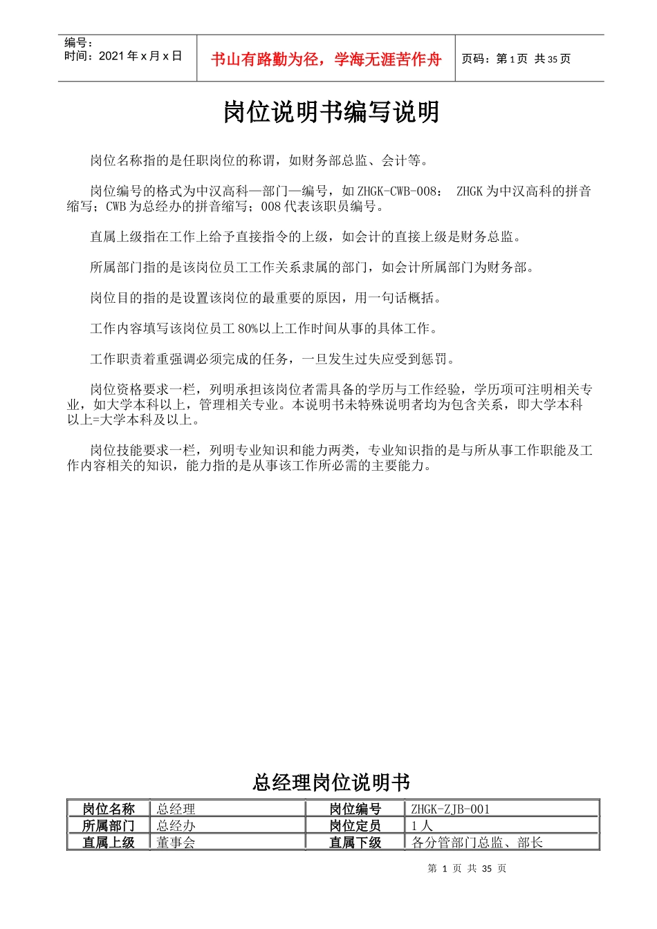 岗位说明书完整版0001_第2页