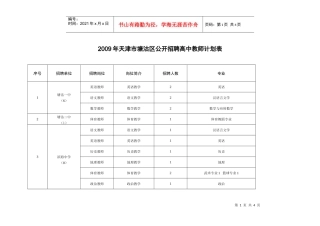 塘沽区教育局事业单位公开招聘教师简章