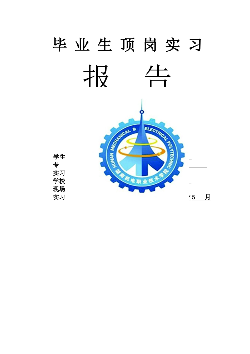 定岗实习报告_第1页
