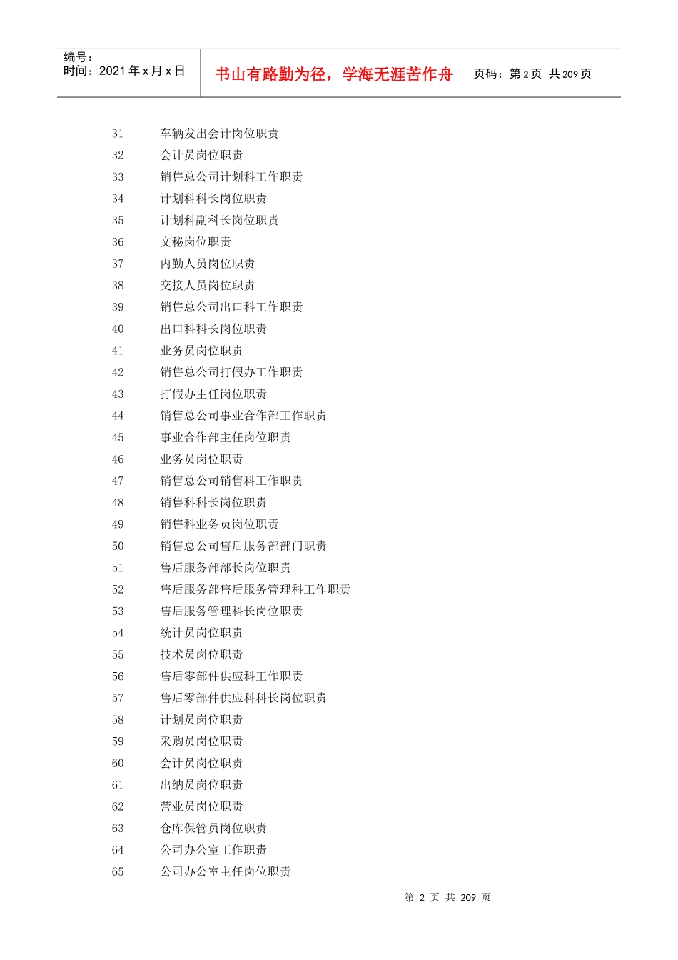 岗位职责大全(180个共191_第2页
