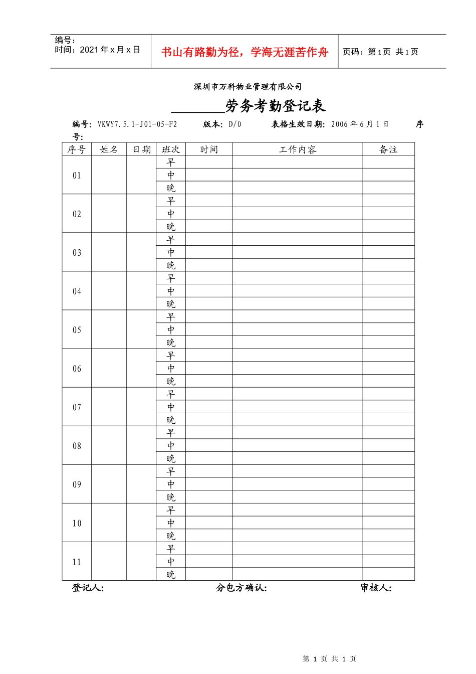 人力资源-20227.5.1-J01-05-F2临时工程雇用工劳务考勤登记表_第1页