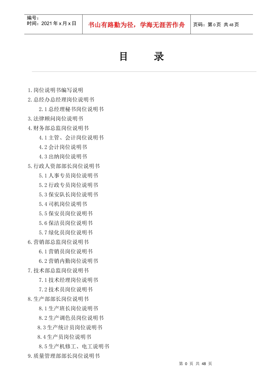 各个岗位职责完整版_第1页