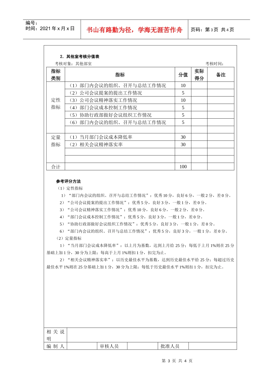 会议管理考核以及考核方法_第3页