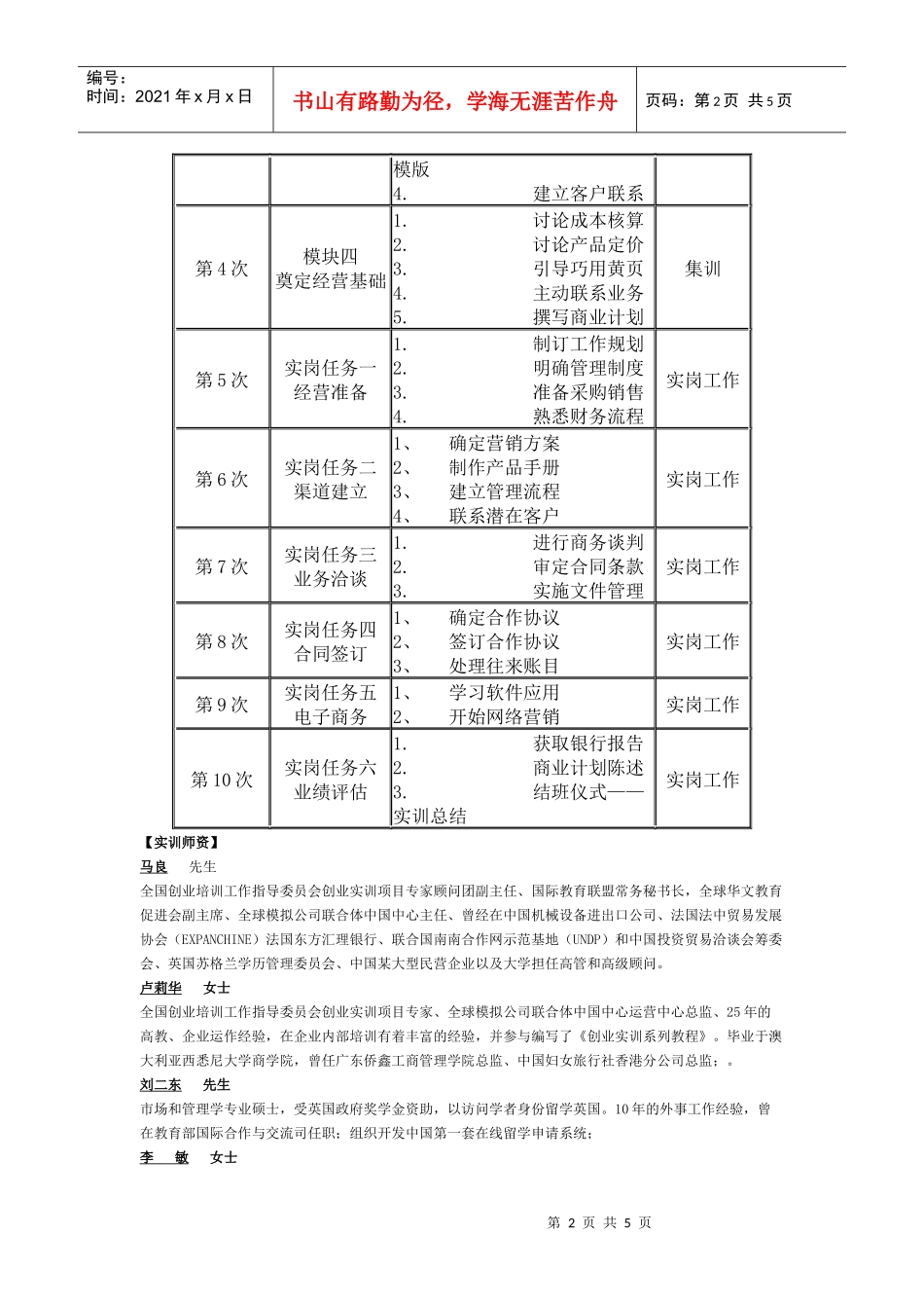 创业实训模拟公司项目_第2页