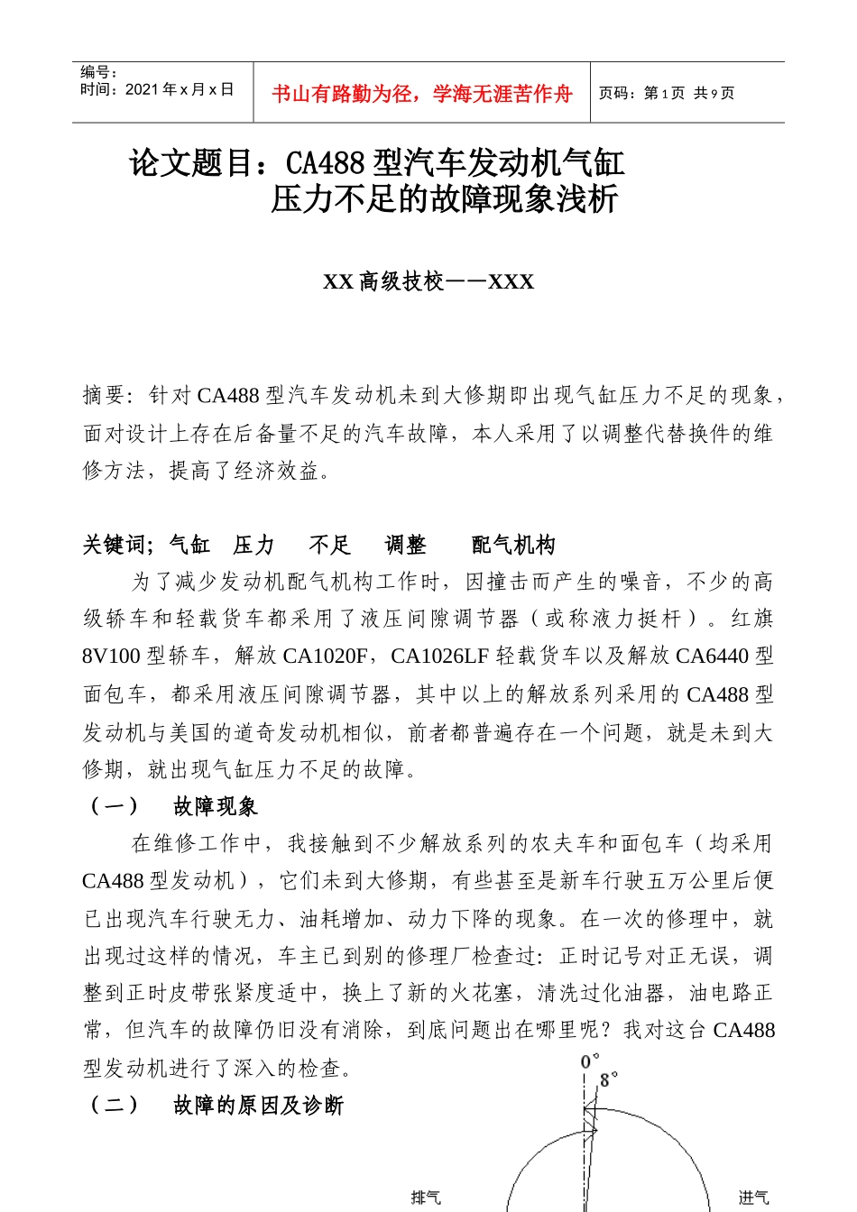 人力资源-2022CA488型汽车发动机气缸压力不足的故障现象浅析_第2页