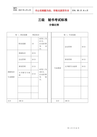 三级秘书历年考题[1]