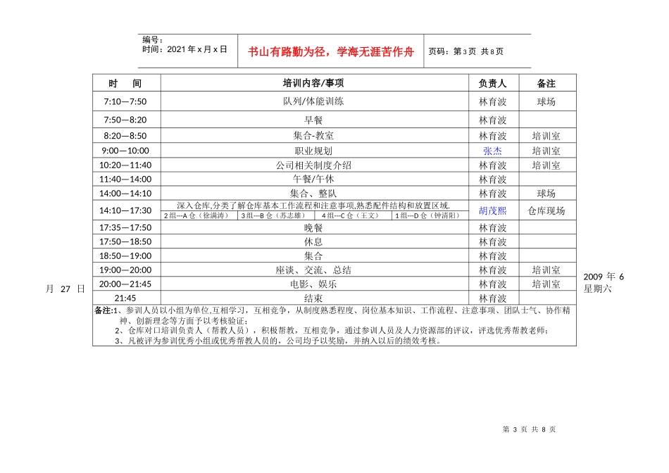 人力资源-202209年新员工暨团队拓展训练计划_第3页
