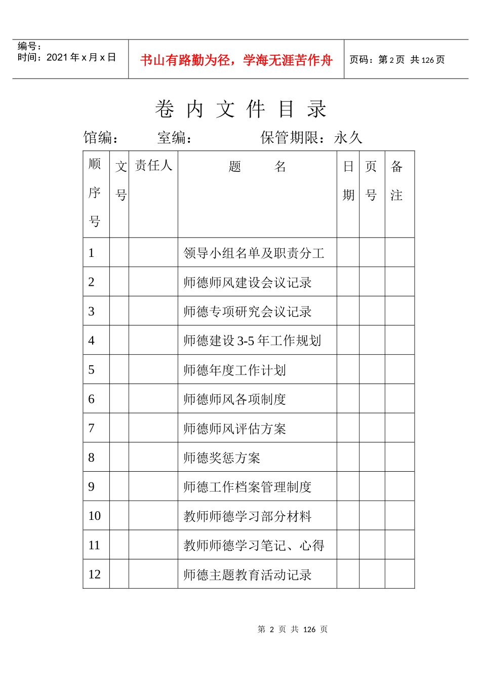 人力资源-2022XXXX年师德师风档案_第2页