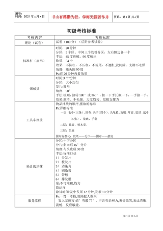 初、中、高级考核标准及参考试卷(DOC5页)