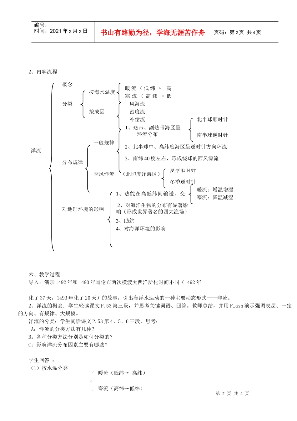 地理教案教学设计第二章地球的圈层结构与地理环境_第2页
