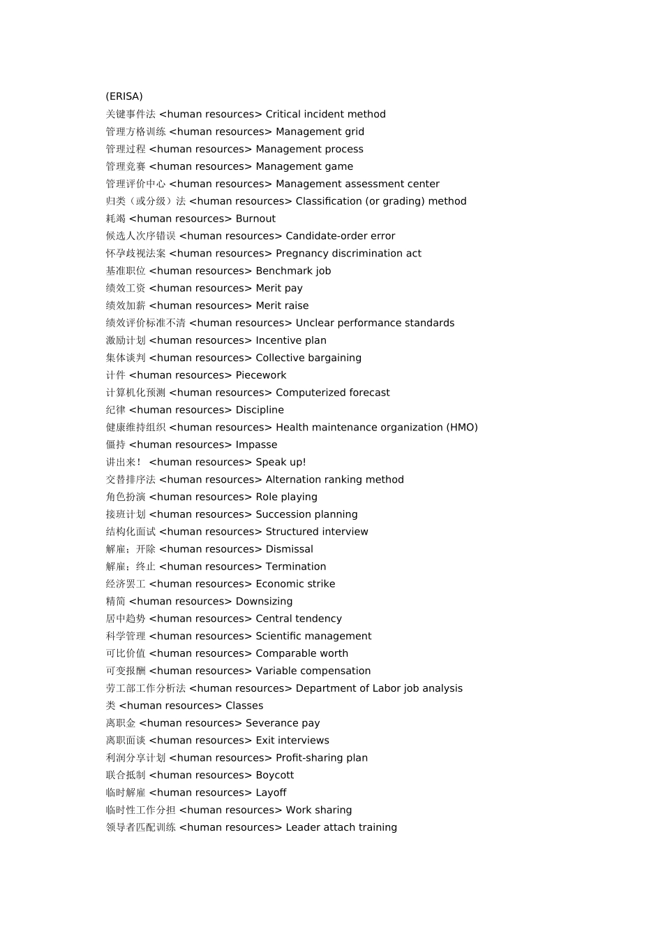 人力资源管理词汇—英汉对照_第3页