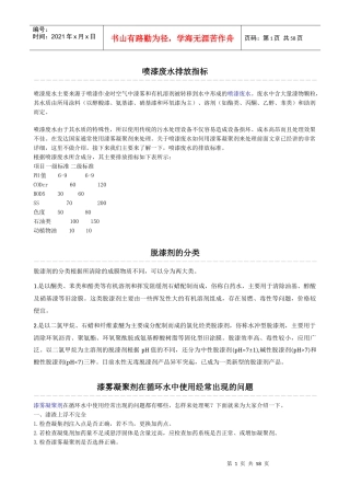 喷漆废水排放指标