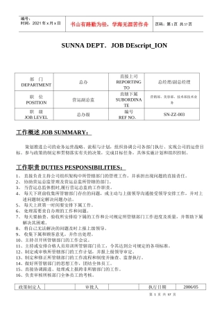 会馆岗位职责说明