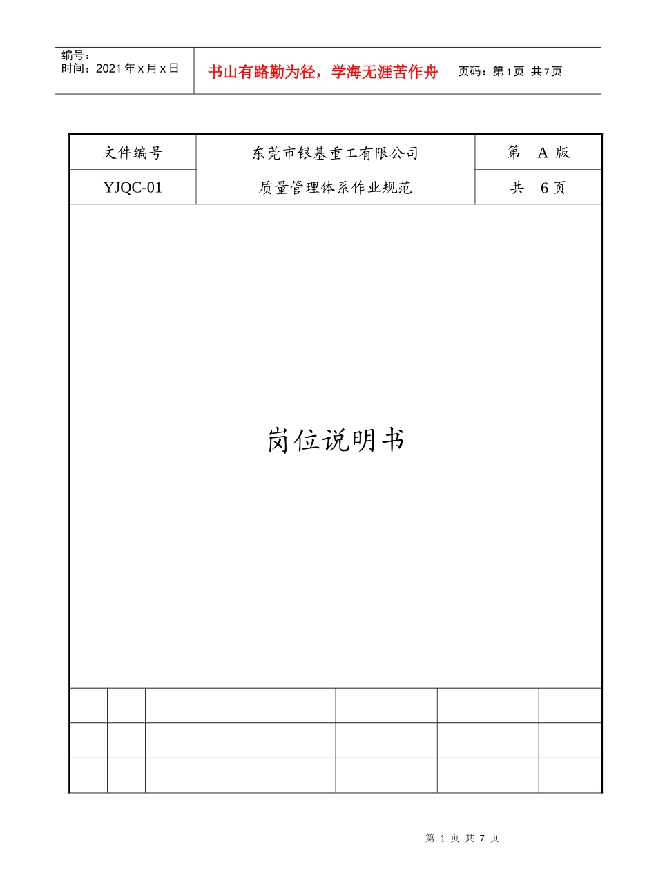 人力资源-202201岗位说明书_第1页