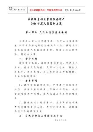 人员编制优化方案