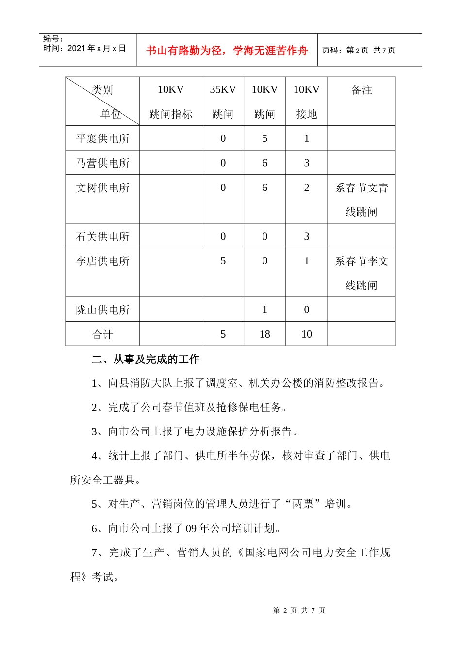 司务会议工作汇报及工作打算_第2页