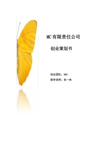 创业策划书MC