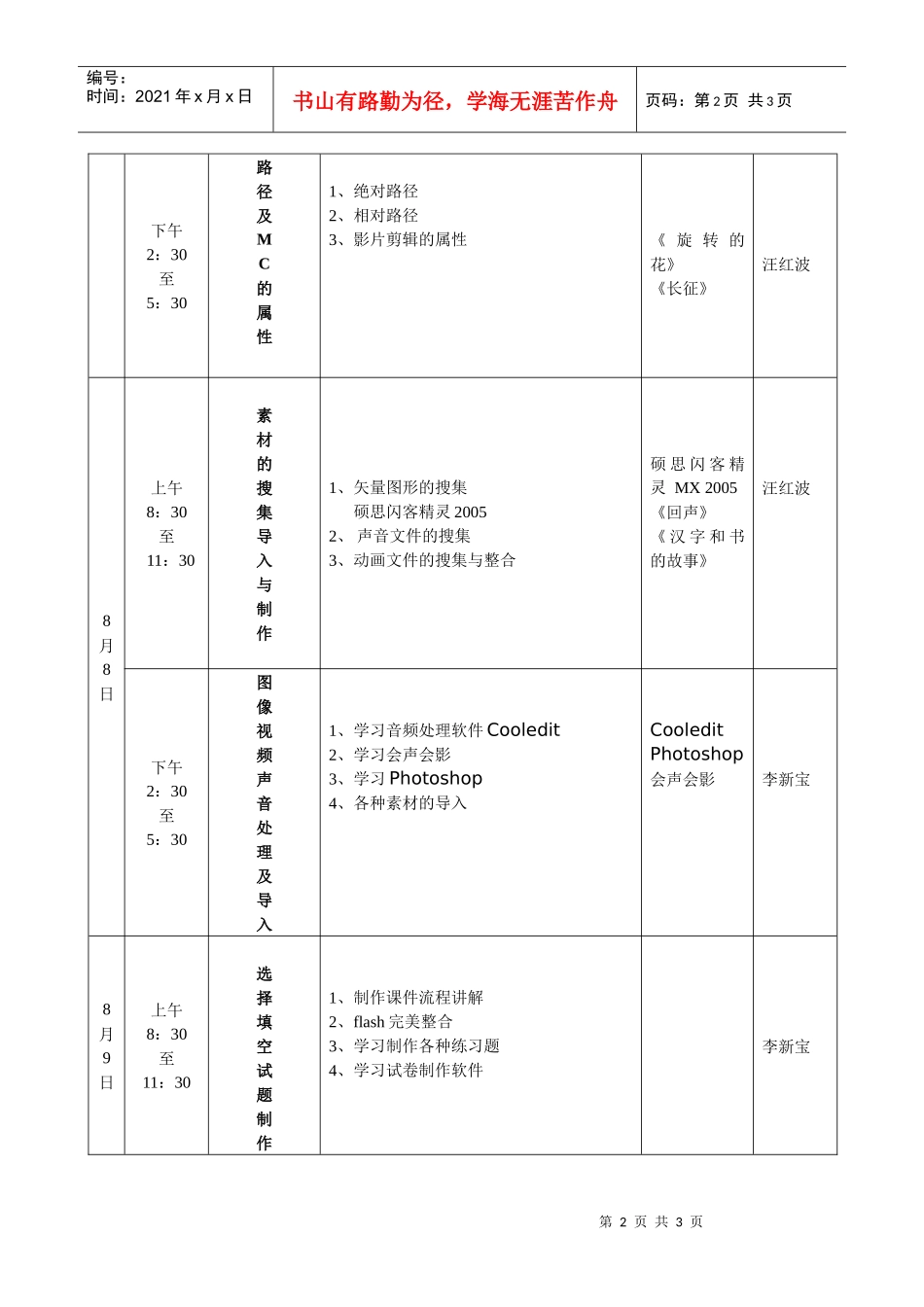 人力资源-2022FLASH课件制作培训内容安排_第2页