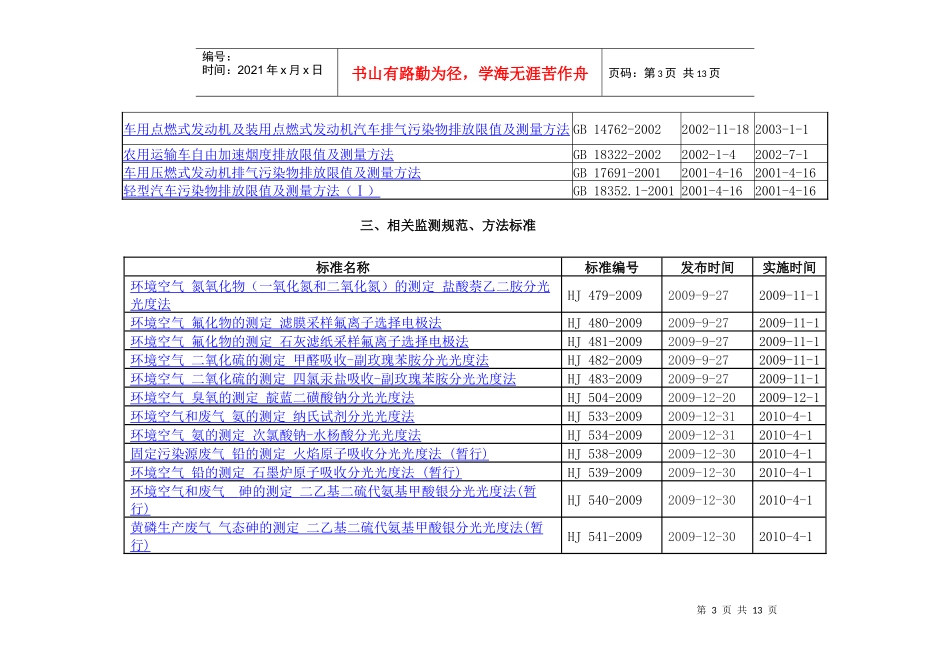 大气环境保护标准目录3312109618_第3页
