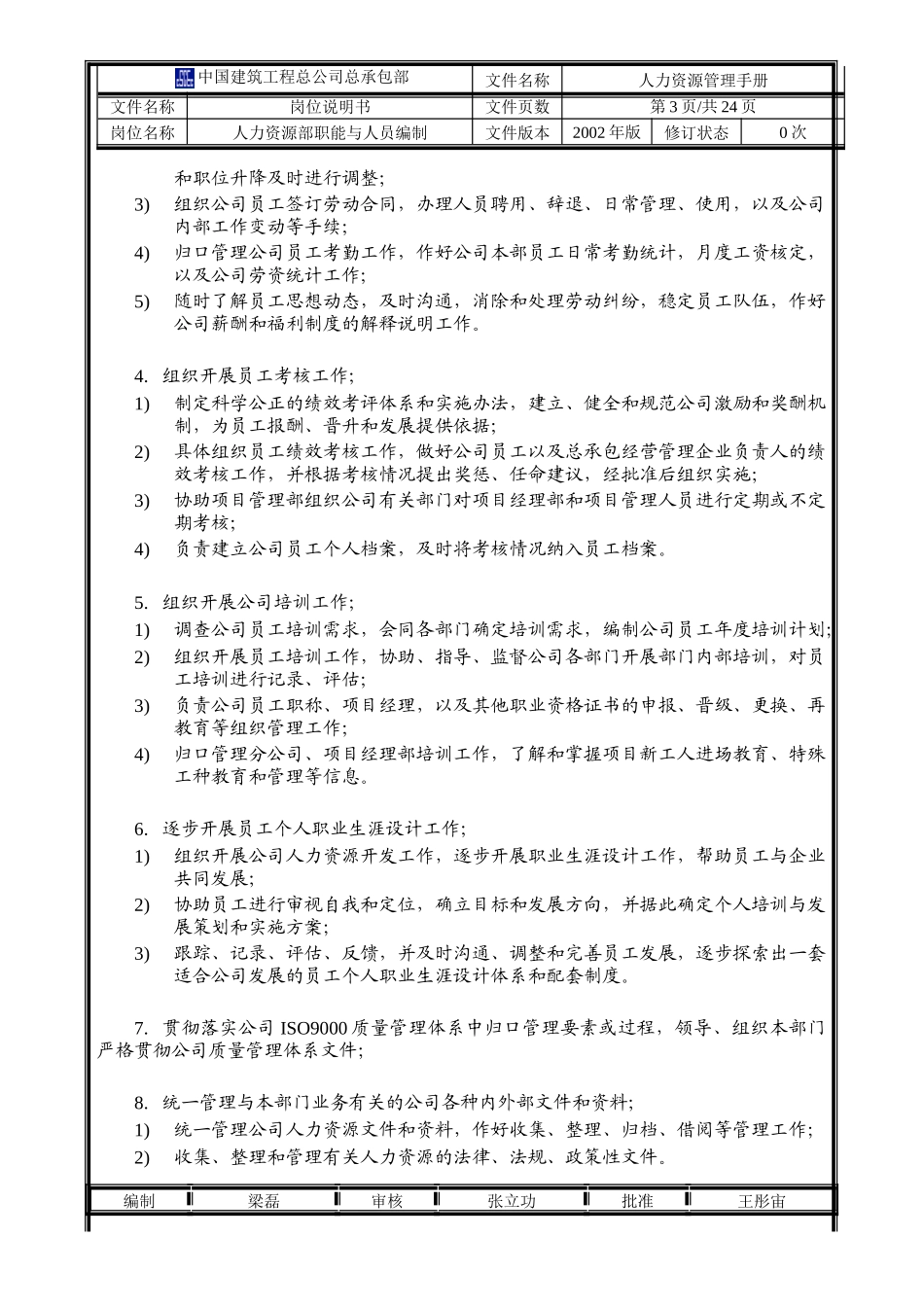 人力资源部部门职能与人员编制_第3页