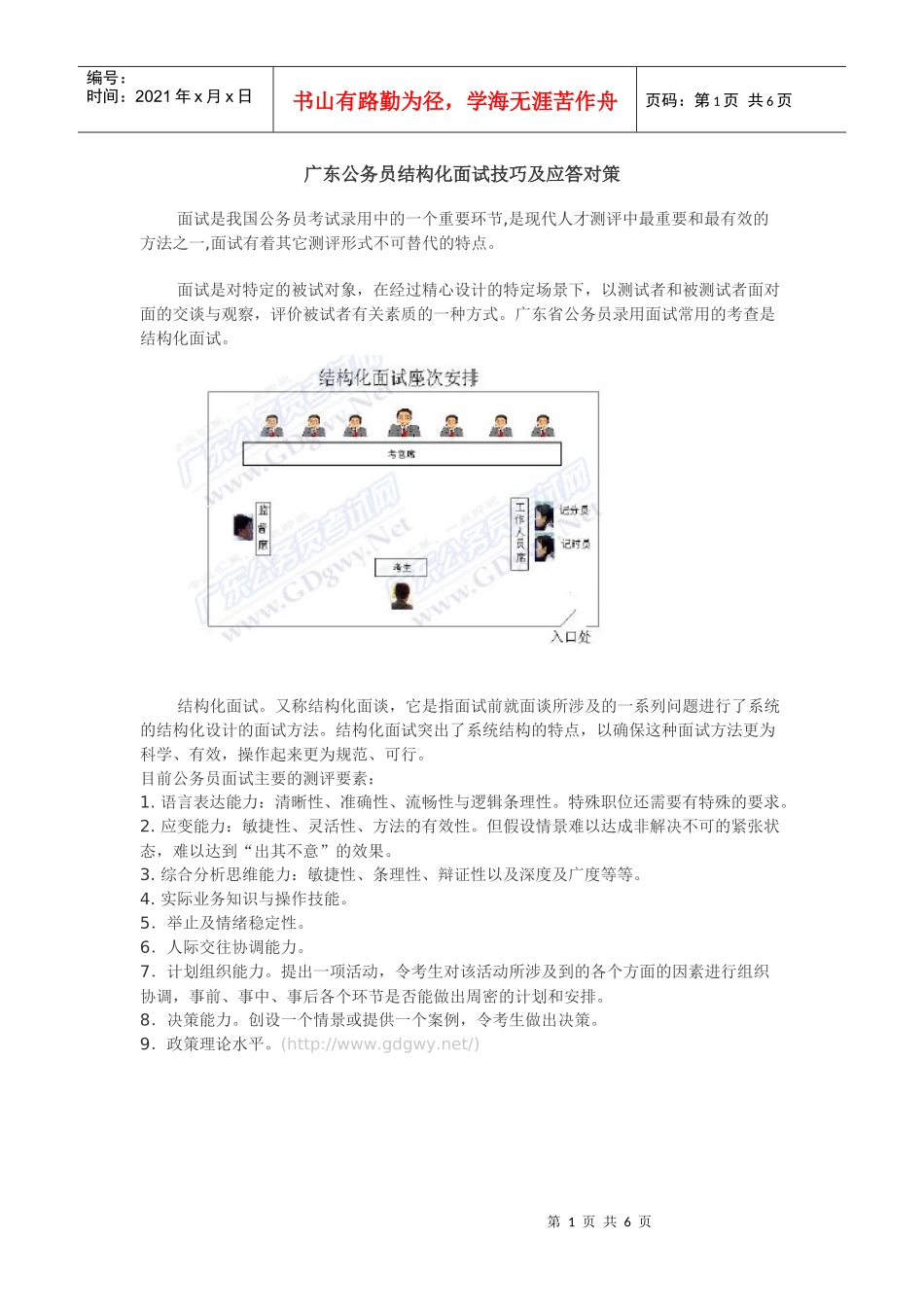 公务员结构化面试技巧及应答实例_第1页