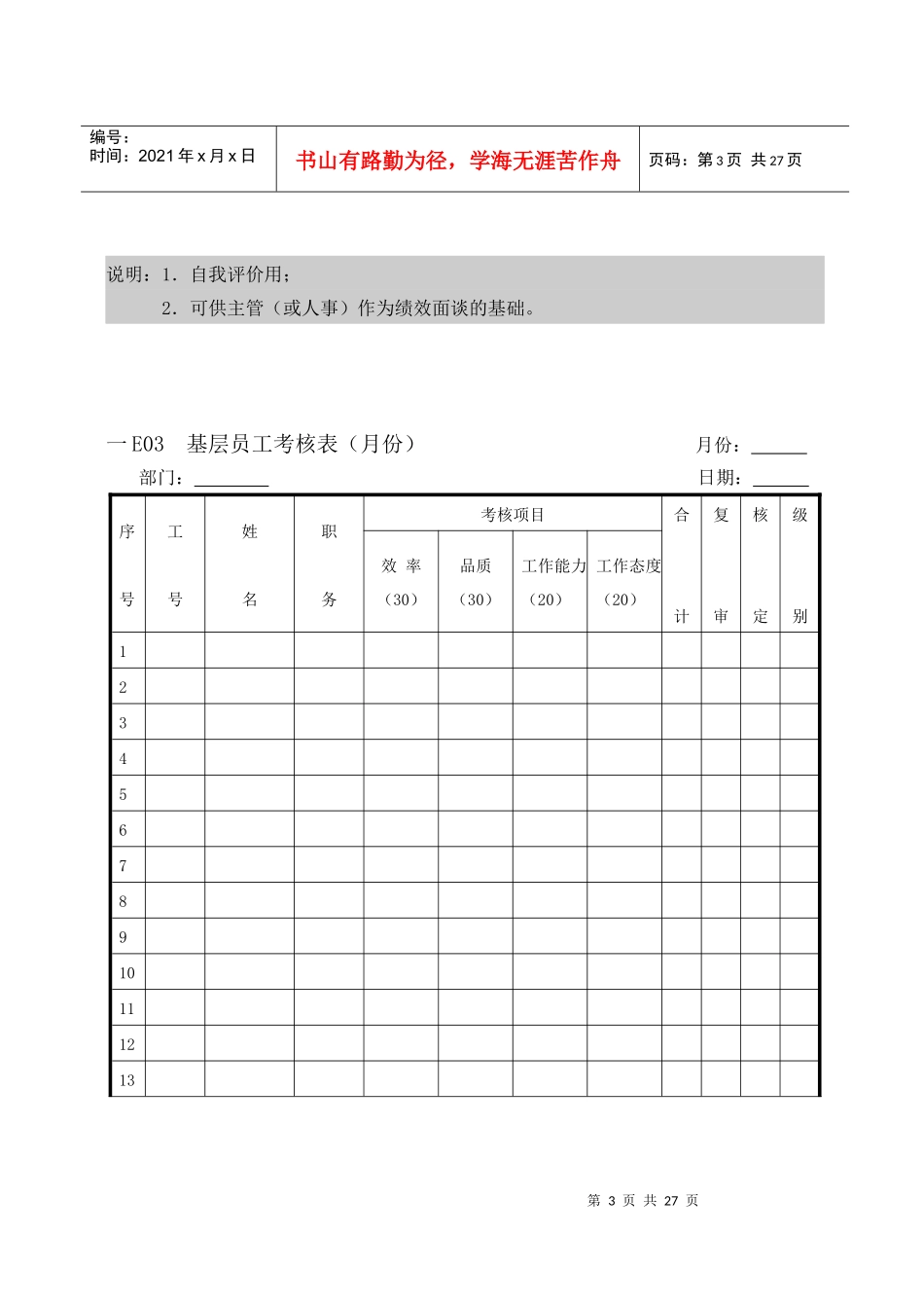 人事薪资管理表格汇总_第3页