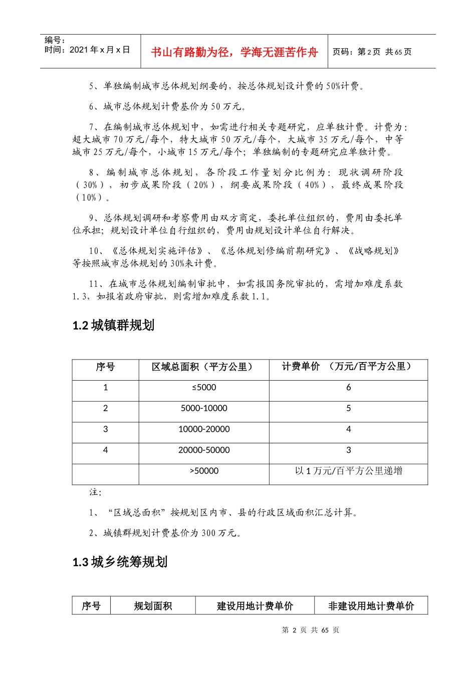 城乡规划设计计费指导意见_第2页