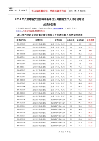 X年六安市金安区部分事业单位公开招聘工作人员考试