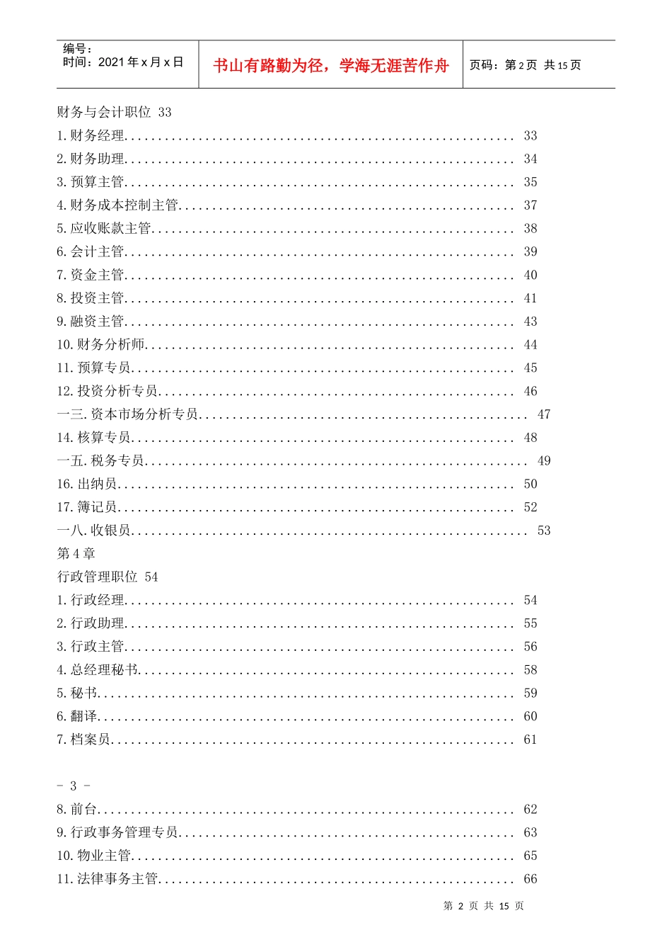 企业各部门岗位说明书大全_第2页