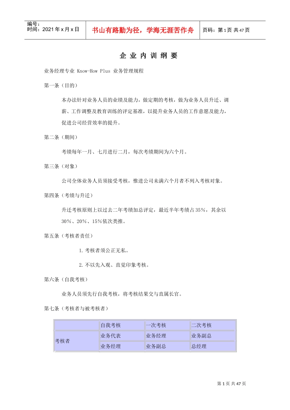 企业内训规定规范_第1页