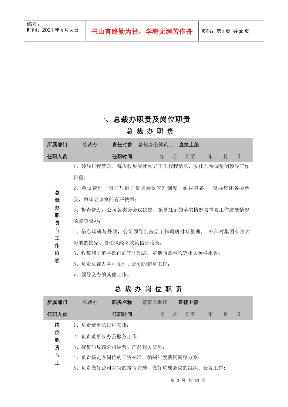 公司集团各部门职责及岗位职责_第2页