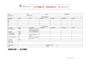 工程技术部设计管理绩效考核表