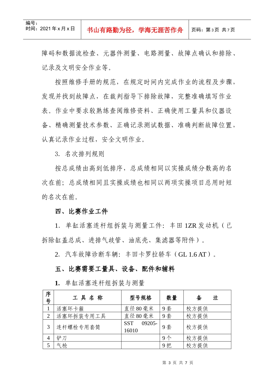 人力资源-2022XXXX年全国中职汽车运用与维修技能大赛个人赛——机电维修d_第3页