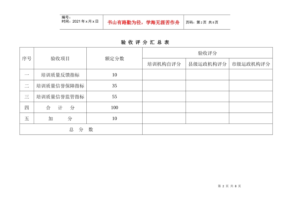 南宁市机动车驾驶培训机构质量信誉考核评分表(试行)_第2页