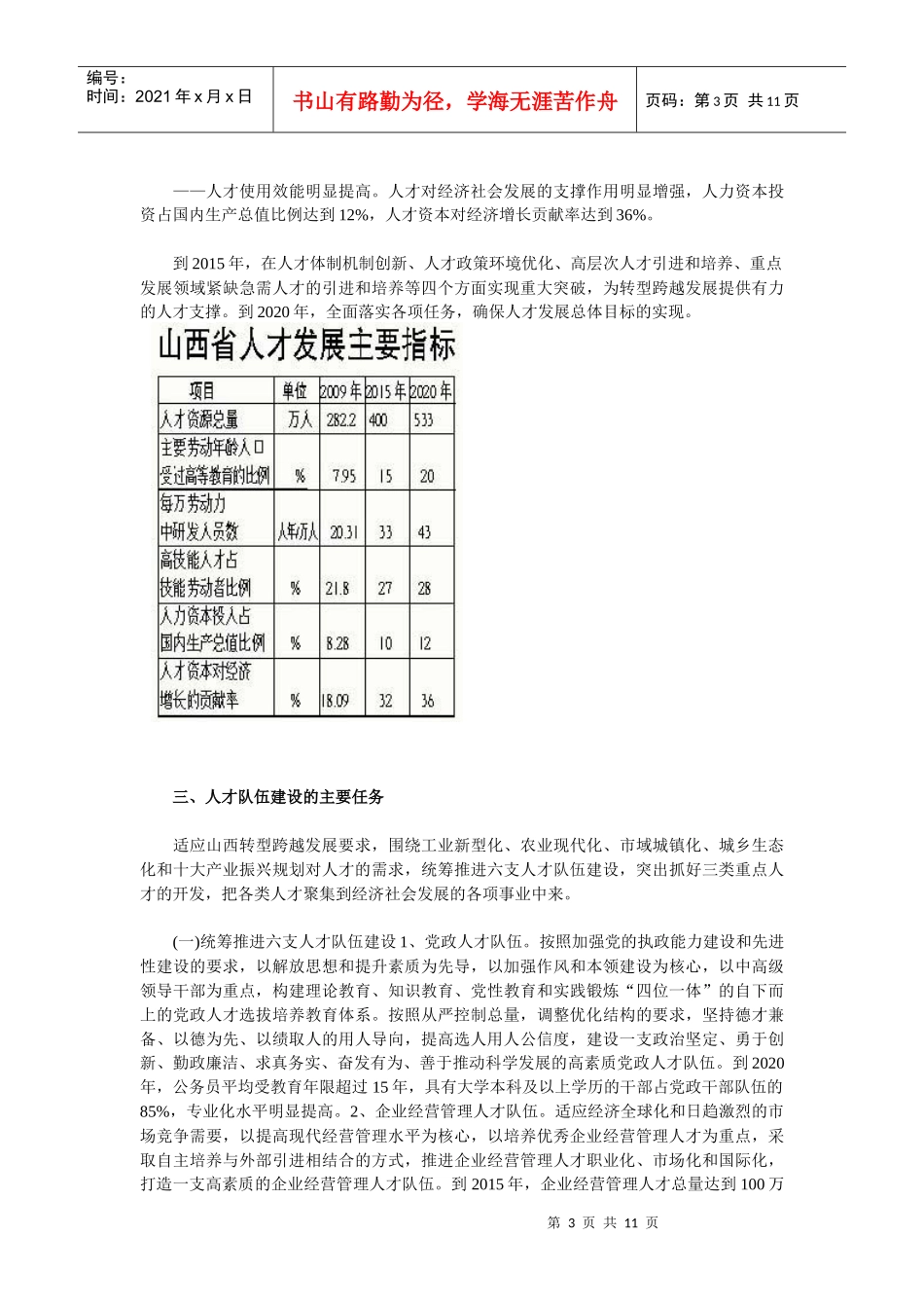 山西省中长期人才发展规划纲要_第3页