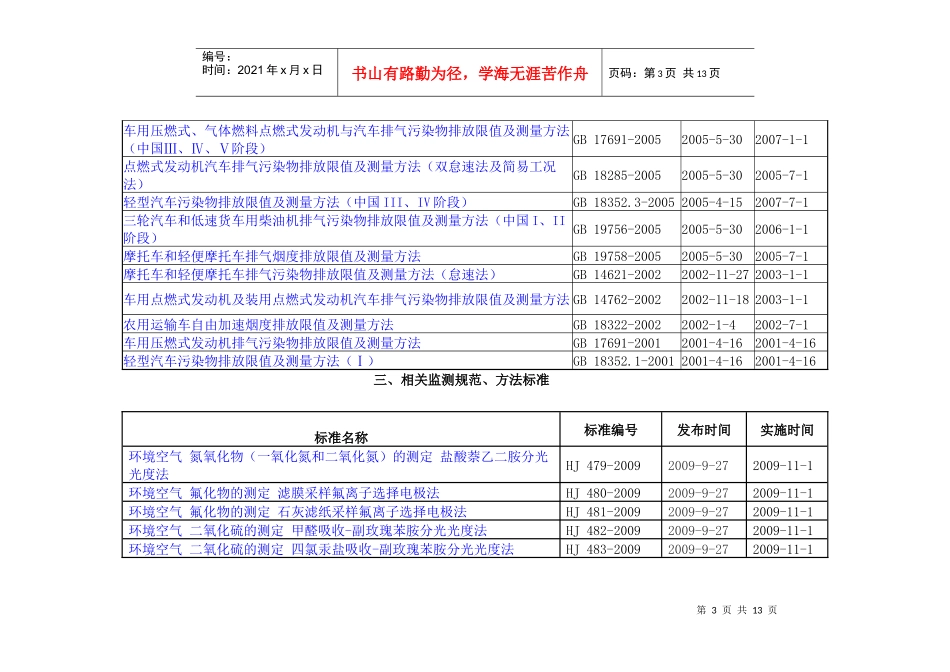 大气环境保护标准目录-恩施环保-恩施土家族苗族自治州环_第3页