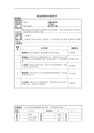 副总监岗位说明书